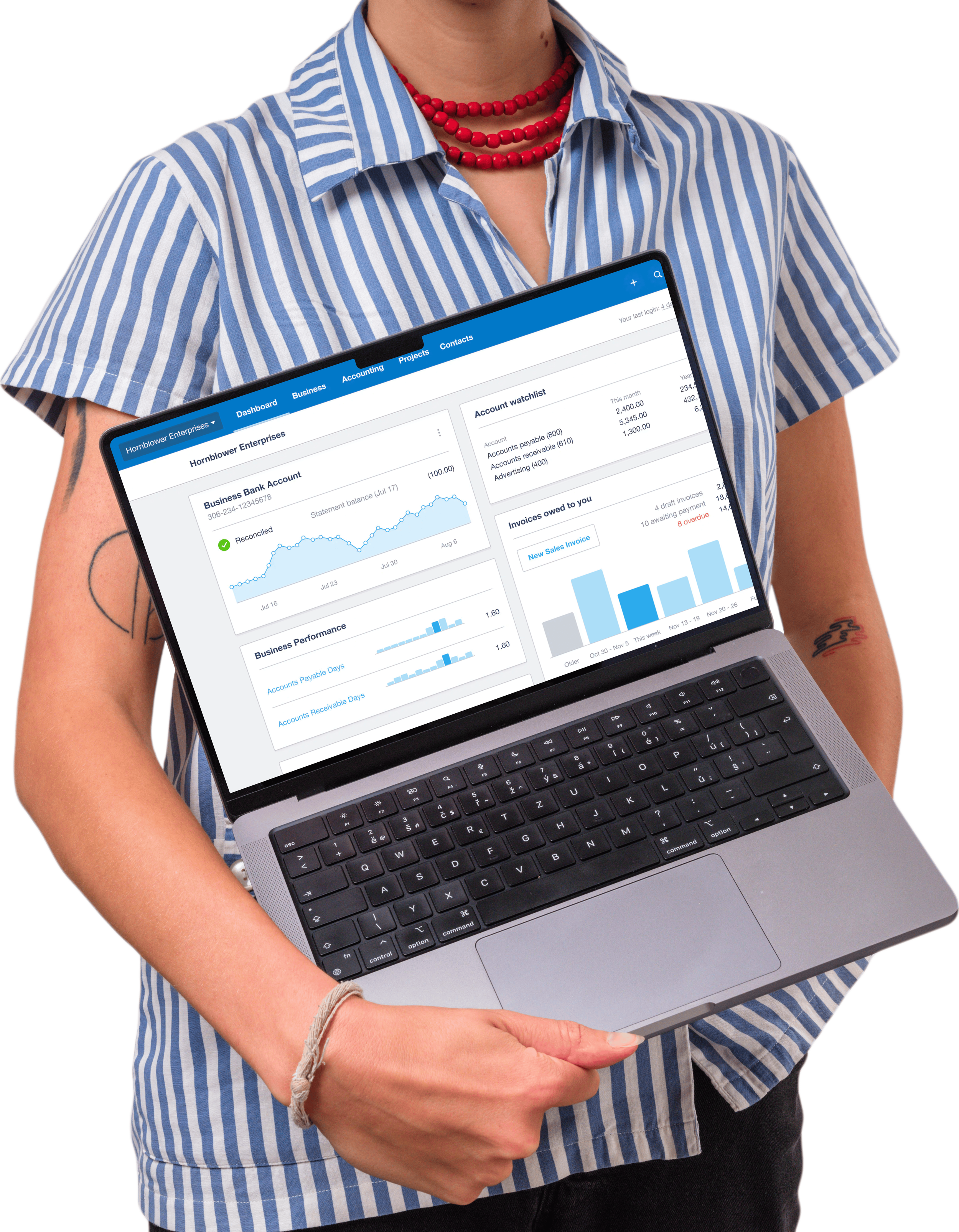 Xero dashboard on laptop